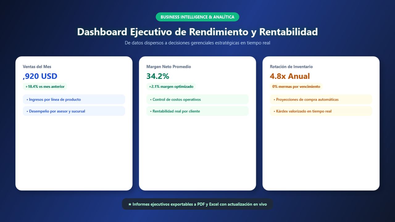 Dashboard Ejecutivo de Business Intelligence Bitxar